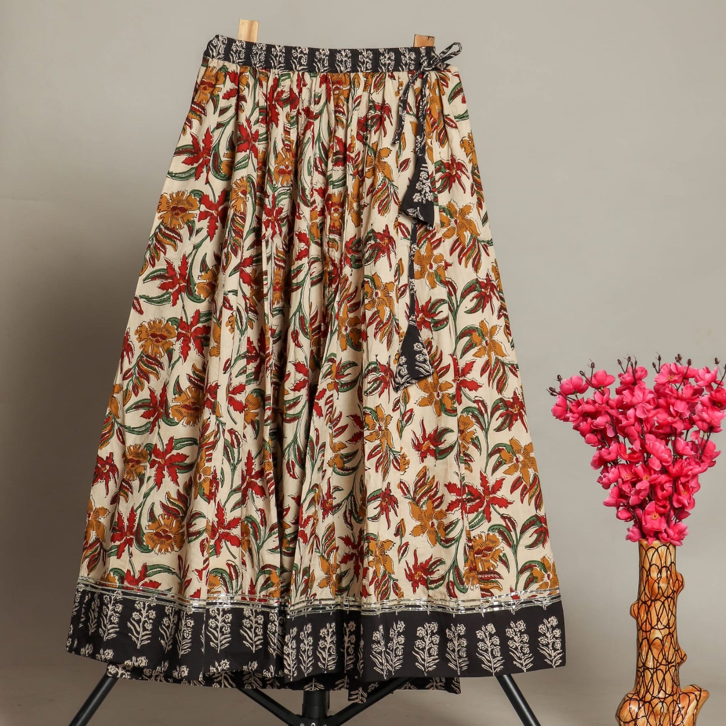 Cotton Printed Maxi Long Skirt