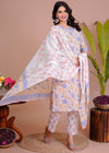 Printed Cotton Suit With Malmal Duptta