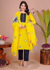 Cotton Suit Knee- Lenght Kurta With Malmal Duptta