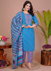 Cotton Suit With Malmal Duppta