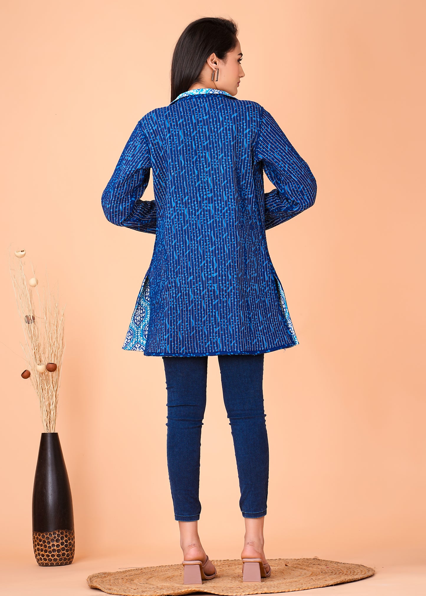 Handcrafted Pure Cotton Printed Winter Jacket