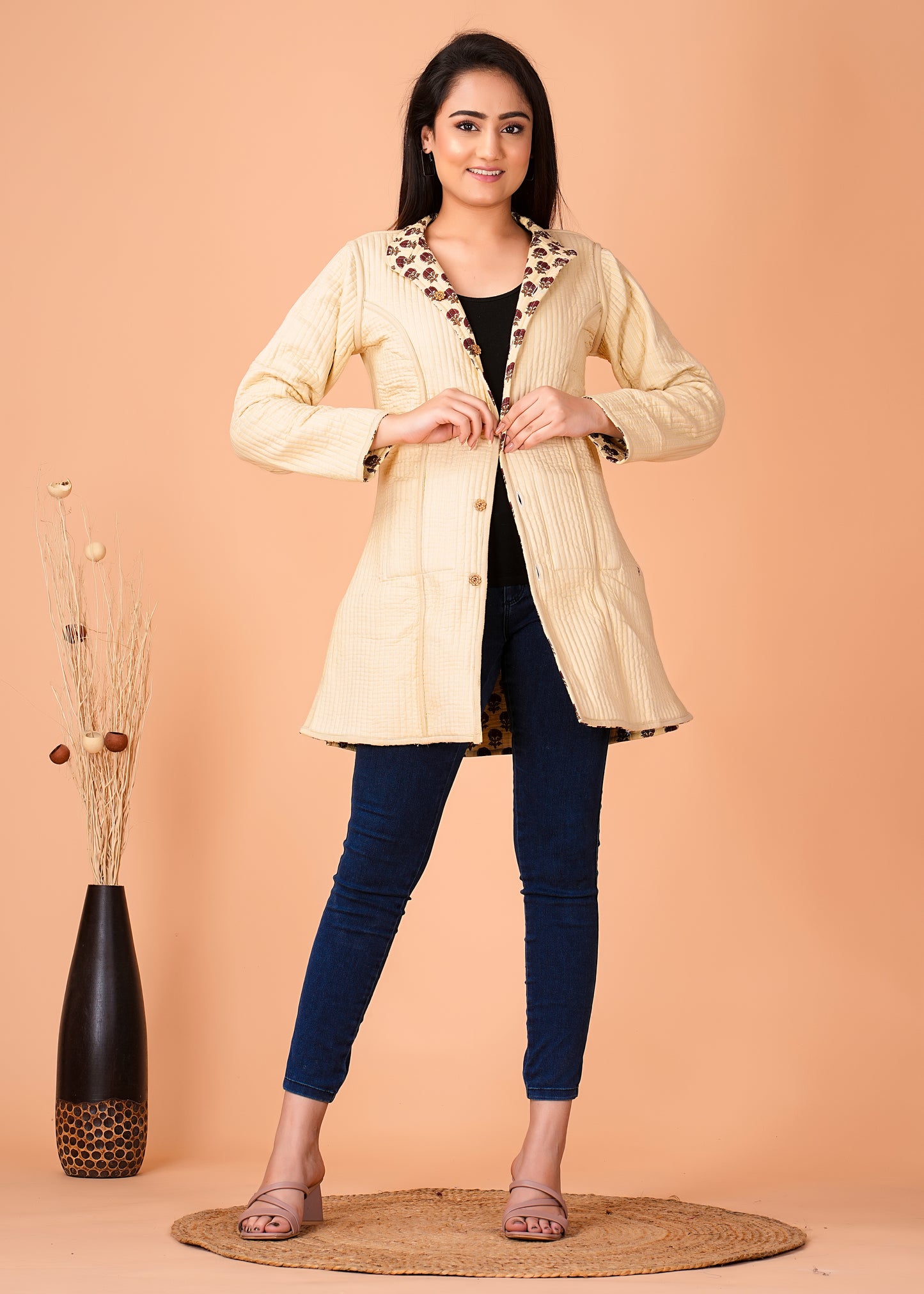 Stylish Handcrafted Cotton Jacket for Winter Comfort