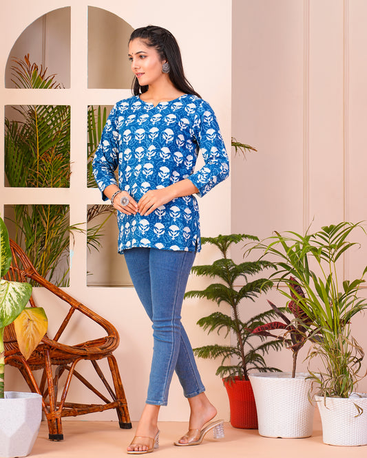 Pure Cotton Printed Short Kurti