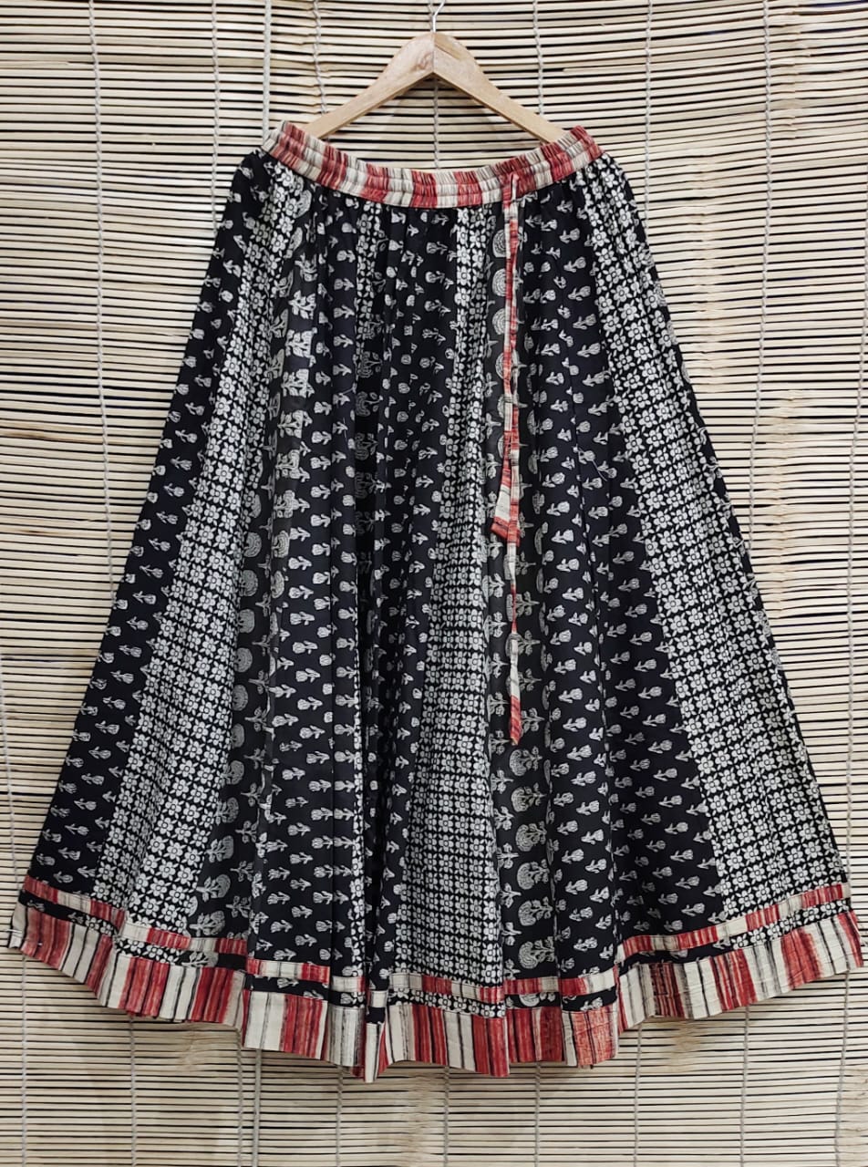 Pure Cotton Printed Long Skirt