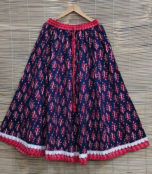 Pure Cotton Printed Long Skirt