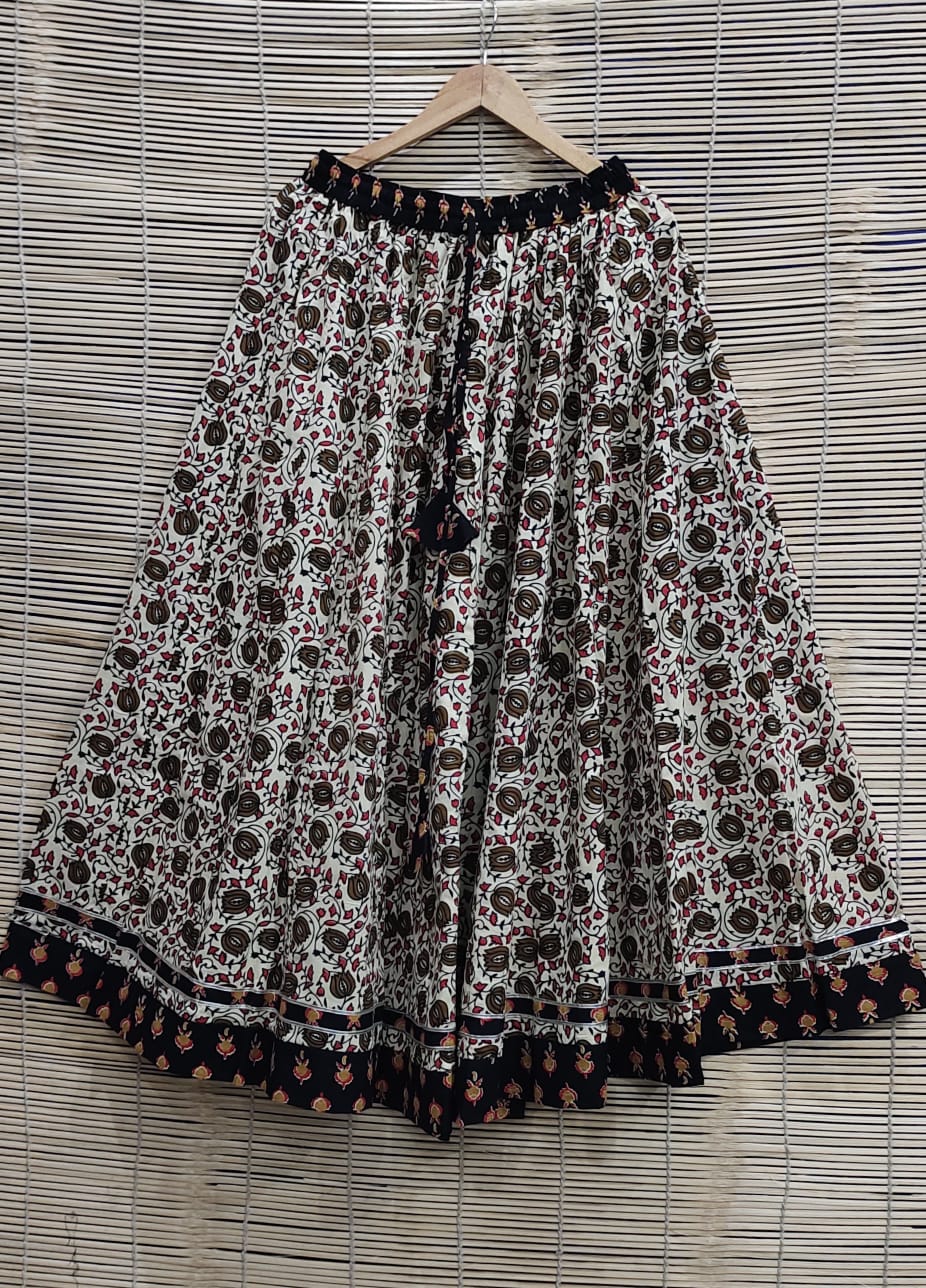 Casual Cotton Printed Long Skirt for Daily & Festive Wear