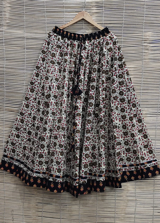 Casual Cotton Printed Long Skirt for Daily & Festive Wear
