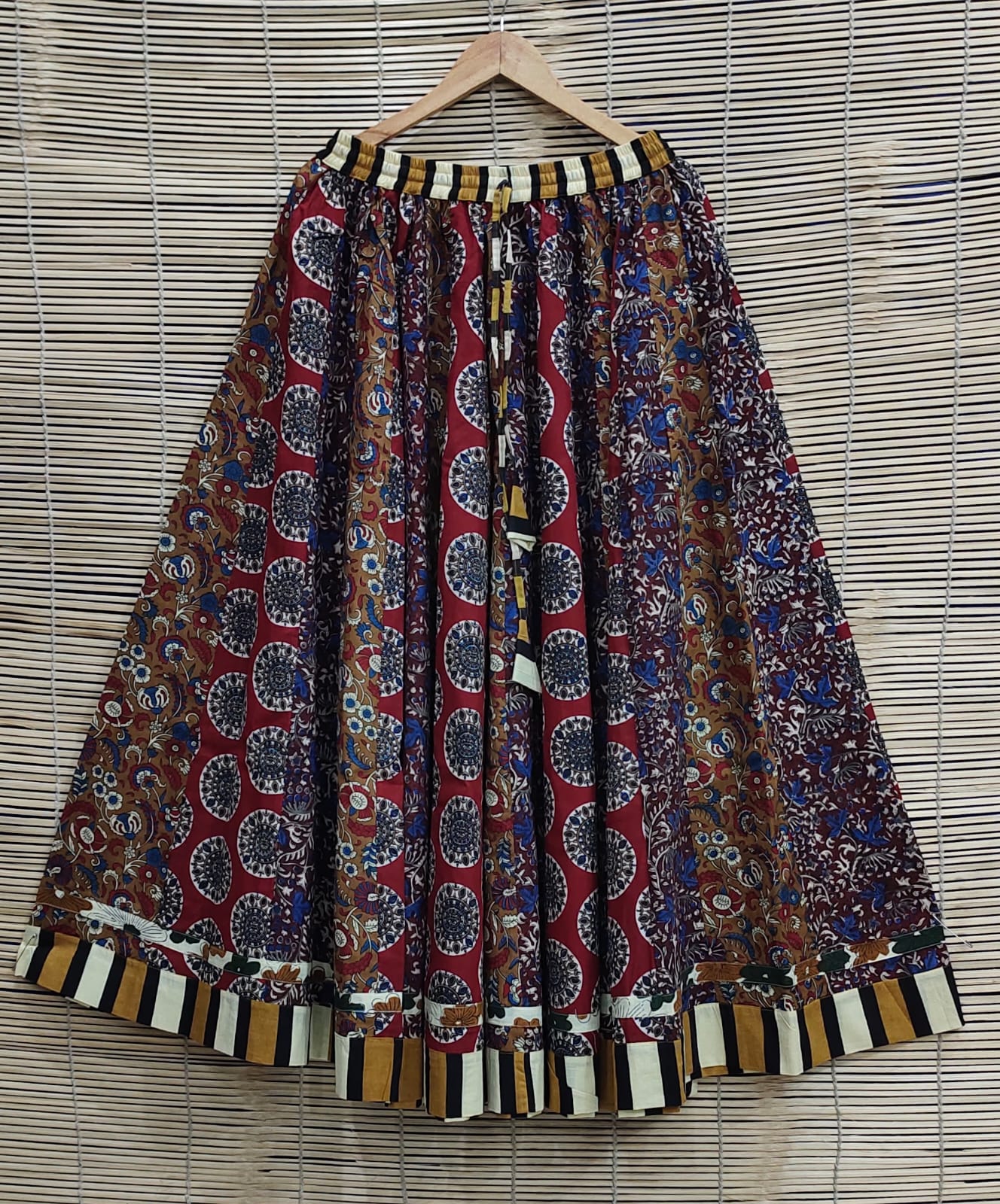 Pure Cotton Flared Printed Long Skirt