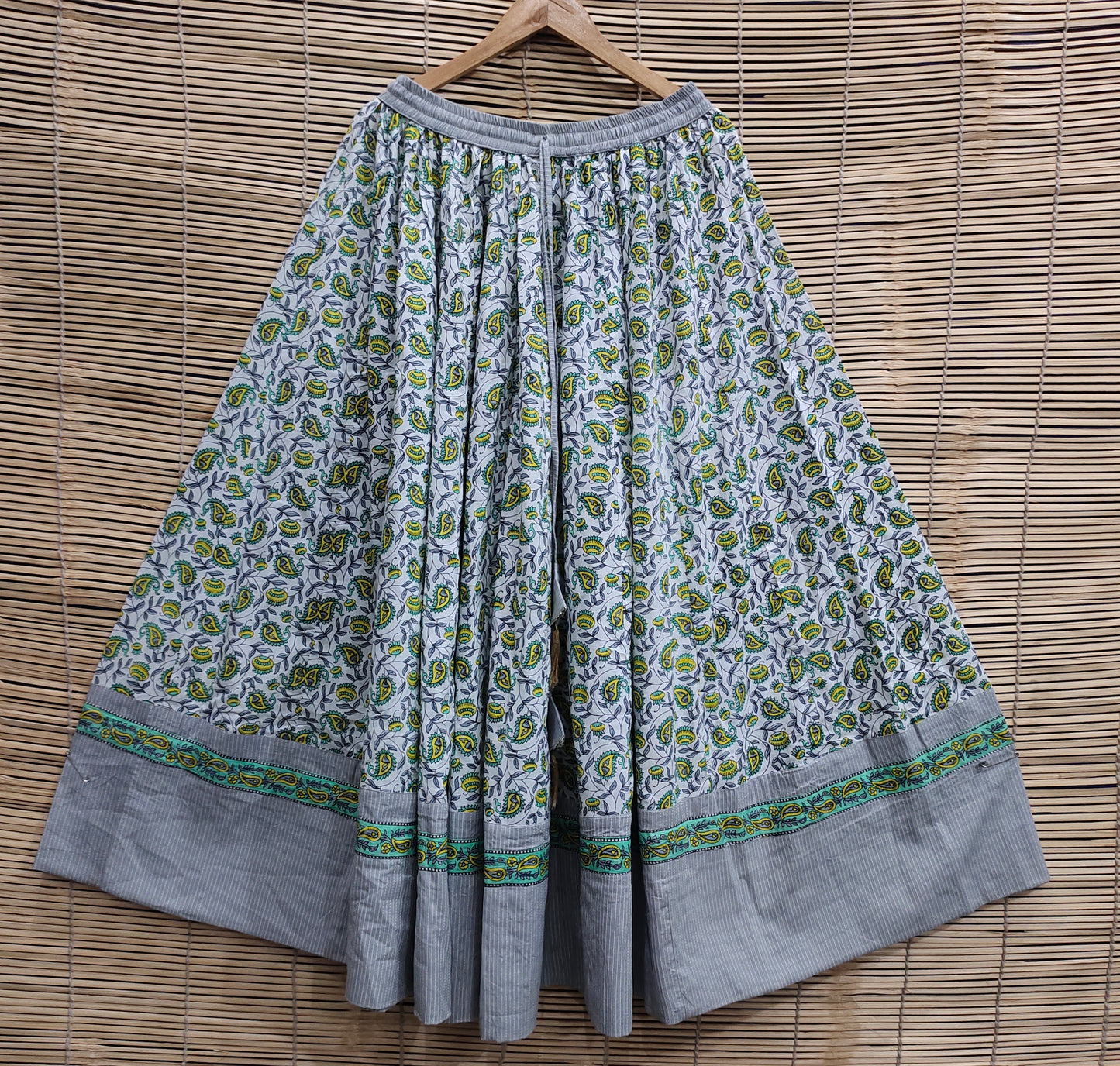 Printed  Cotton Floor Lenght Long Skirt