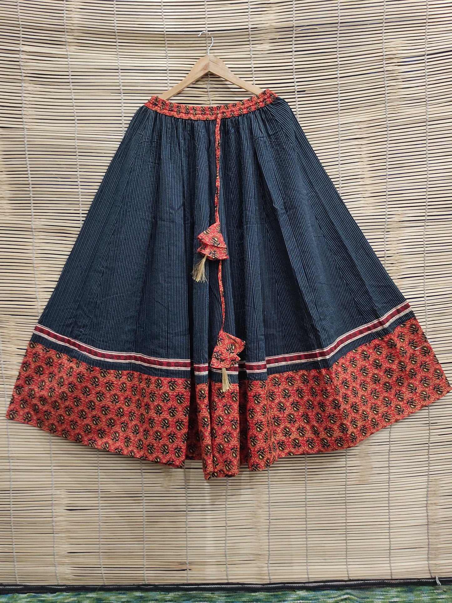 Printed  Cotton Floor Lenght Long Skirt