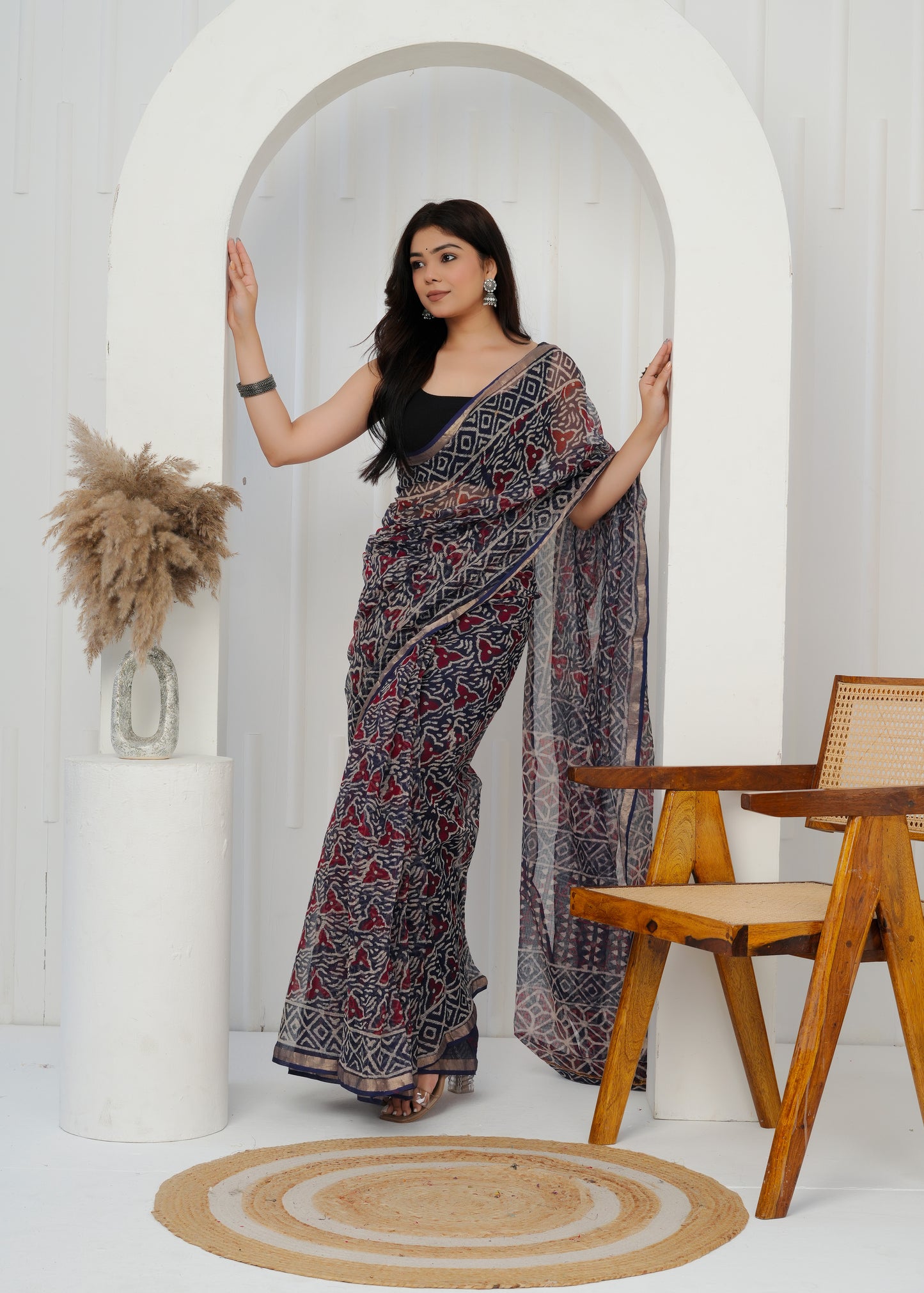 Pure Kota Doria Handloom Saree with Traditional Prints