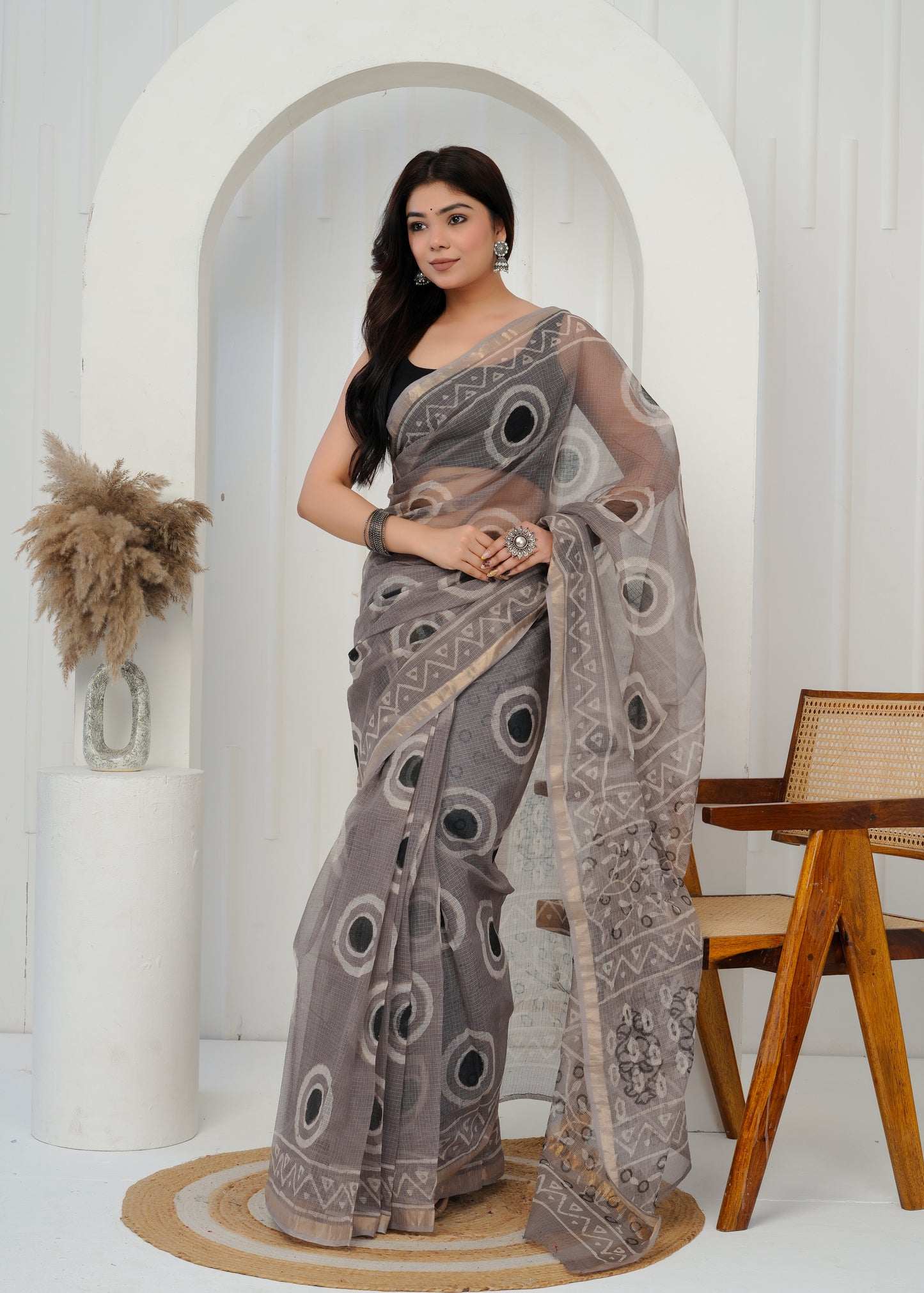 Rajasthan Royale – Handcrafted Kota Doria Printed Saree