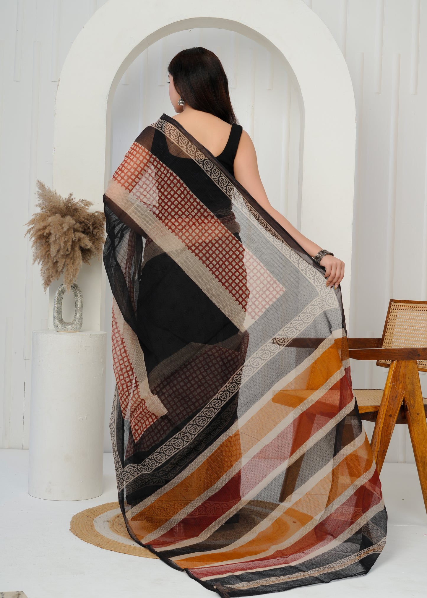 Elegant Handmade Kota Doria Saree with Traditional