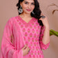 Cotton Suit With Malmal Duptta