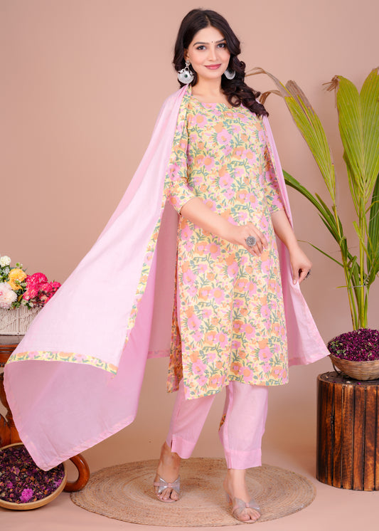 Comfort Cotton Suit With Malamal Duptta