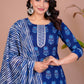 Silky Cotton Suit With Malmal Duptta