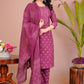 Cotton Printed Kurta Pant With Malmal Duptta