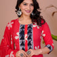 Cotton Suit With Printed Malmal Duptta