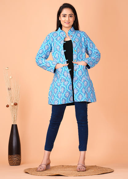 Handcrafted Pure Cotton Printed Winter Jacket