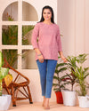 Pink Cotton Short Kurti