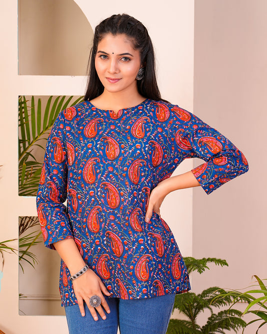 Cotton Printed Short Kurti