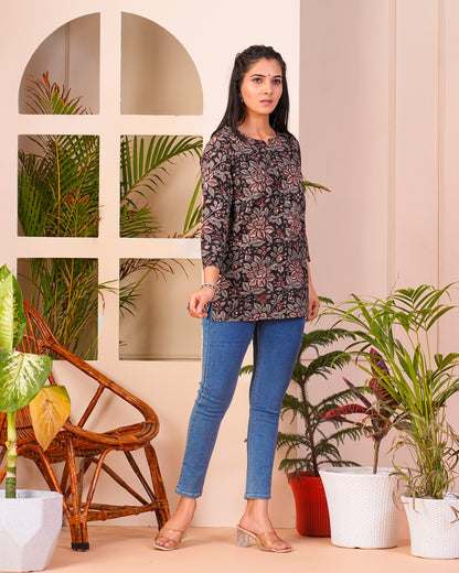 Pure Cotton Printed Short Kurti